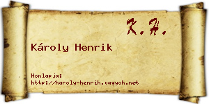 Károly Henrik névjegykártya