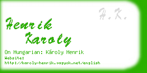 henrik karoly business card